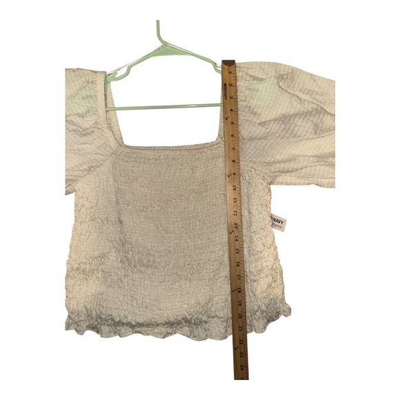 Old Navy Cream Smocked Puff Sleeve Top, Large - Picture 8 of 9